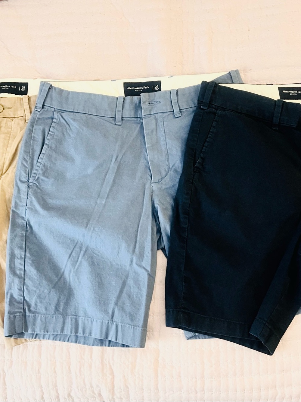 3 Abercrombie & Fitch Men's Stretch Chino Shorts Bundle